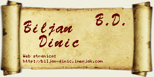 Biljan Dinić vizit kartica
